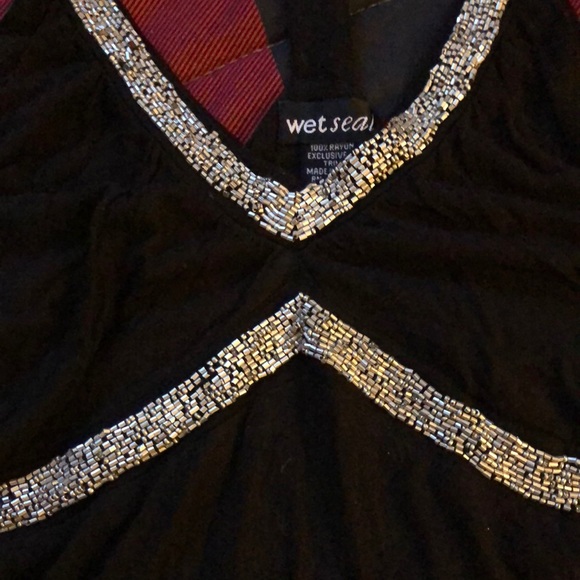 Wet Seal S beaded halter top in black - Picture 1 of 3